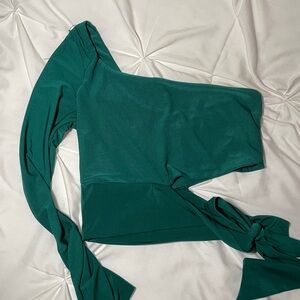 Urban Outfitters Green One-Shoulder Top